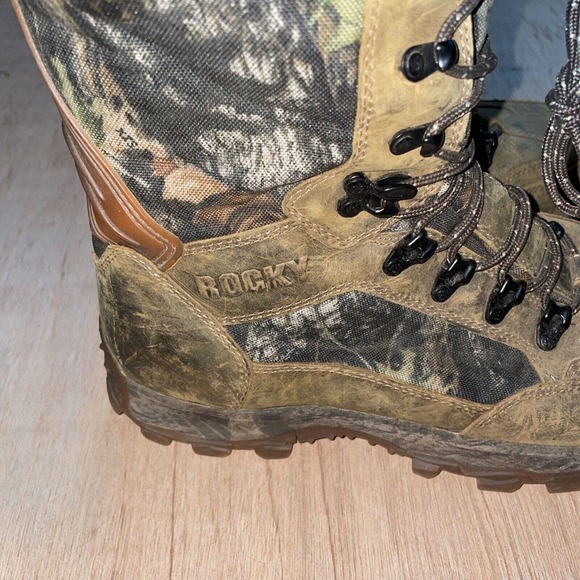 Vintage 05 Rocky Xtreme Stalker Light Camo Hunting Winter Hiking Boots Mens 12 - Picture 3 of 11